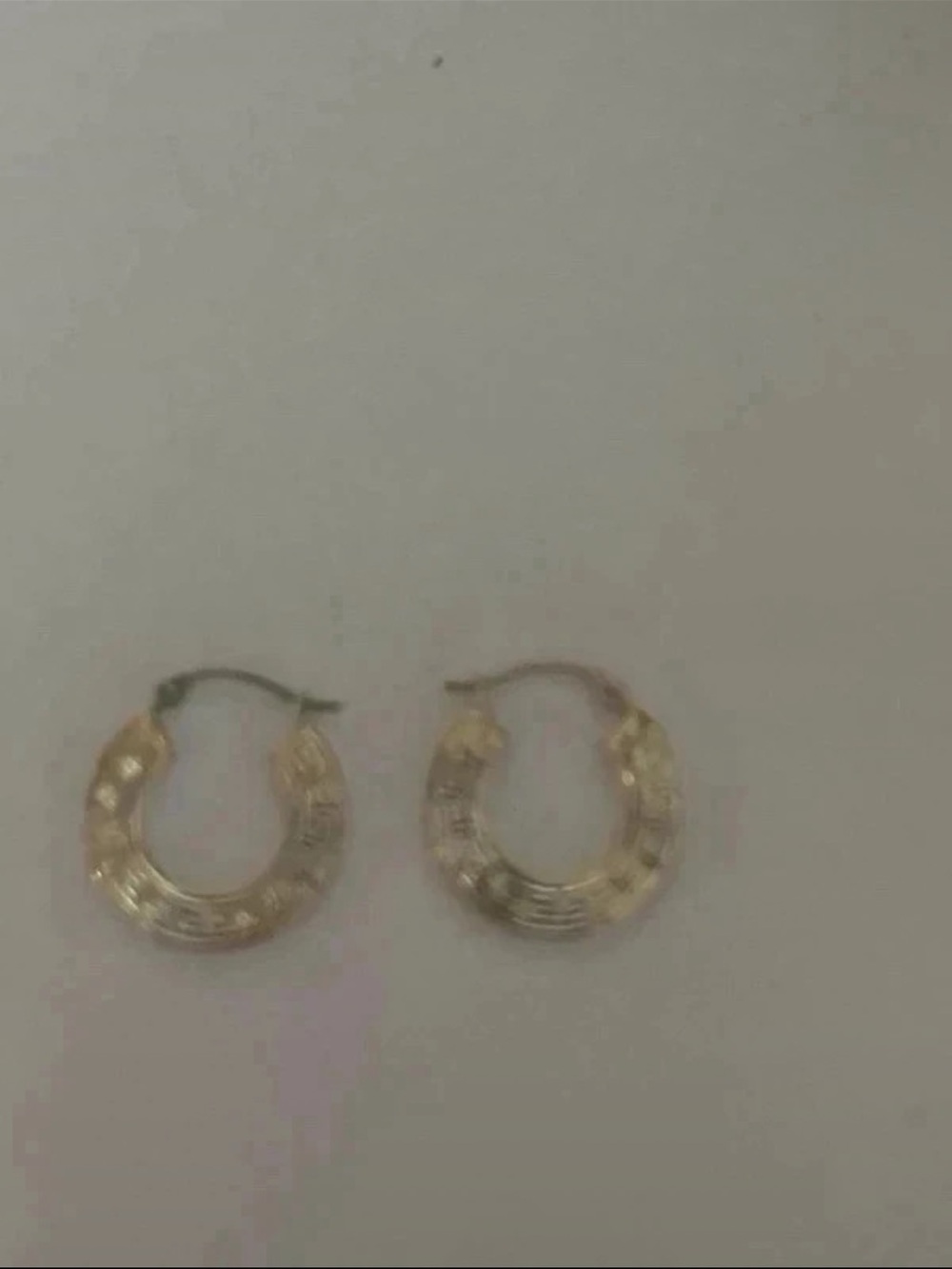 Gold Textured Hoop Earrings - Classic Women's Jewelry 10k solid huggy